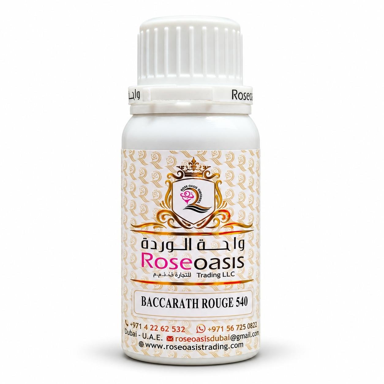 roseoasis-baccarath-rouge Roseoasis Baccarath Rouge 540 perfume oil bottle with white cap and gold label